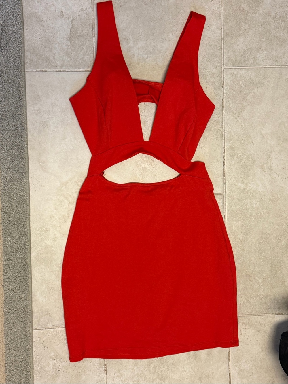 Red Cutout Bodycon Dress - Women